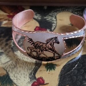 Copper Horse Cuff Bracelet